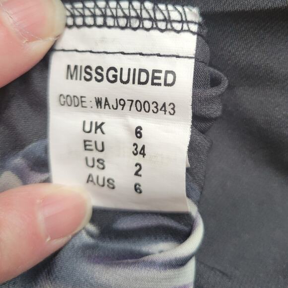 Missguided Black Floral Zip Up Duster Jacket Women's 2 Party Resort Vacation - Picture 5 of 11